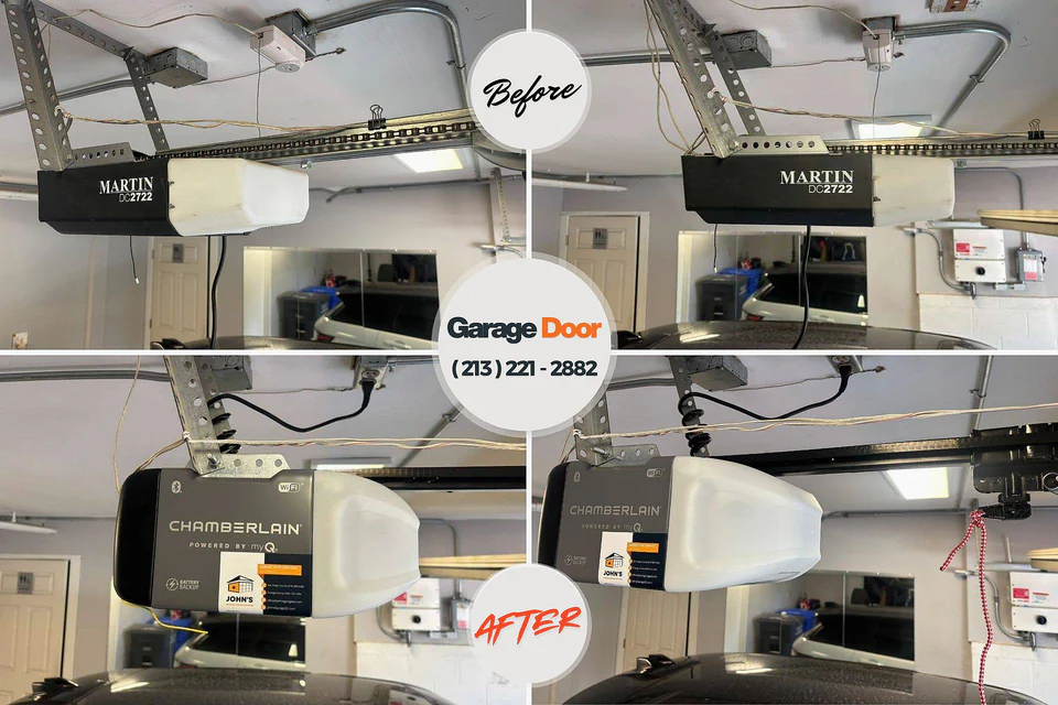 Before and after: garage door repair Sunset Beach, NC